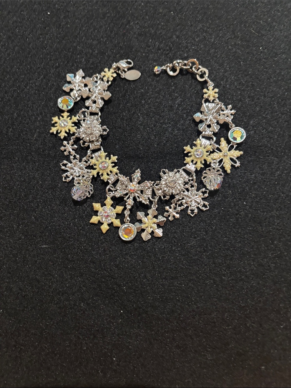Silver Plated Snowflake Charm Bracelet - Women Jewelry